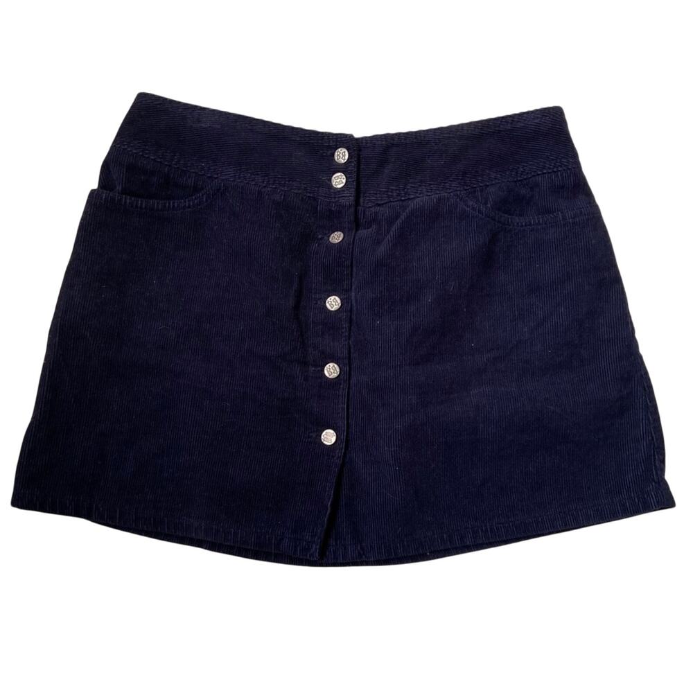 Billy Blues Made In USA Navy Blue Corduroy Mini Skirt Junions Size 9